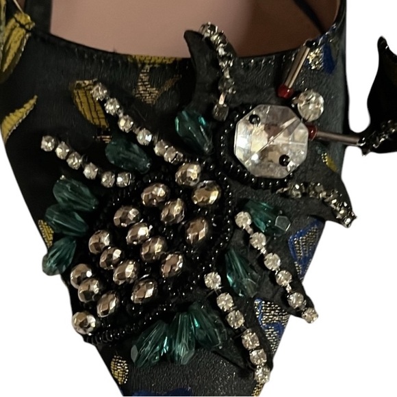 Circus by Sam Edelman size 10 rare black print damask flats rhinestone details - Picture 2 of 16